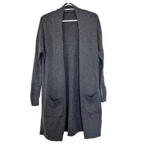 Athleta Wool Cashmere Open Front Long Cardigan Size XS Gray Warm Closet Staple